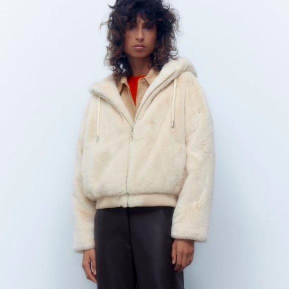 Faux fur bomber jacket zara Clearance